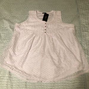White lace maternity tank